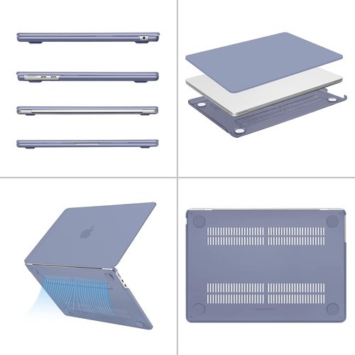 MOSISO MacBook Air 13-Inch Case - Hard Shell with Keyboard Cover & Screen Film | Lavender Gray