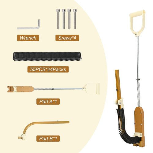 Nisorpa PEX Stapler with 1320 Pcs Foamboard Staples - 1-1/2″ Staples for 1″ and 2″ Foamboard -Portable PEX Stand-Up Manual Stapler Gun for Wood and Foam Board