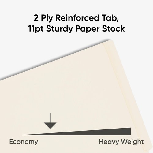 Smead End Tab Fastener File Folder, Shelf-Master® Reinforced Straight-Cut Tab, 50 Count