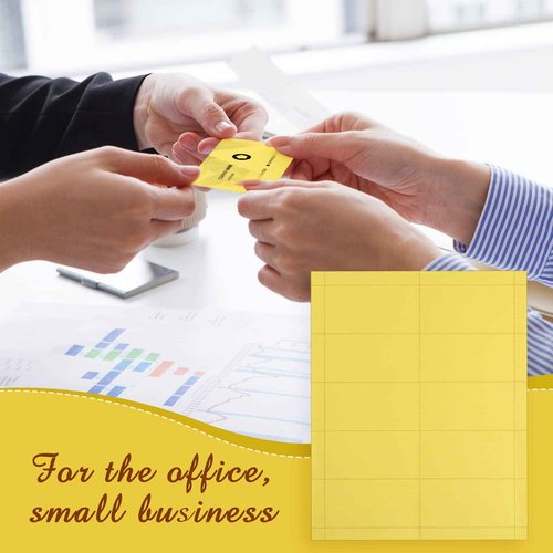 Fainne 2000 Pieces Blank Printable Business Cards Mini Note Index Perforated Card Stock Compatible with Laser and Inkjet Printer Double Sided Printing Paper 10 Cards/Sheet (Yellow)
