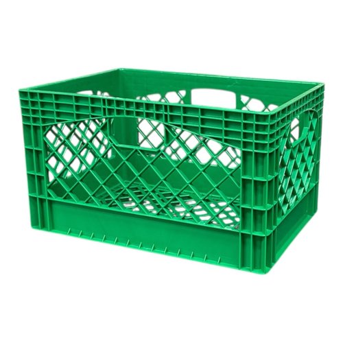 Juggernaut Storage 3-Pack Stackable Heavy Duty Crates with Handles, 24 Qt, Green