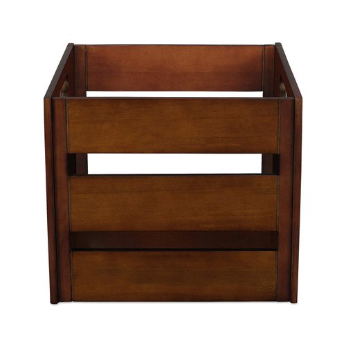 Victrola Wooden Record Crate – Tabletop Vinyl Album Holder, No-Tool Assembly, Holds Over 50 Records, Real Wood Construction, Elegant Design (Espresso)