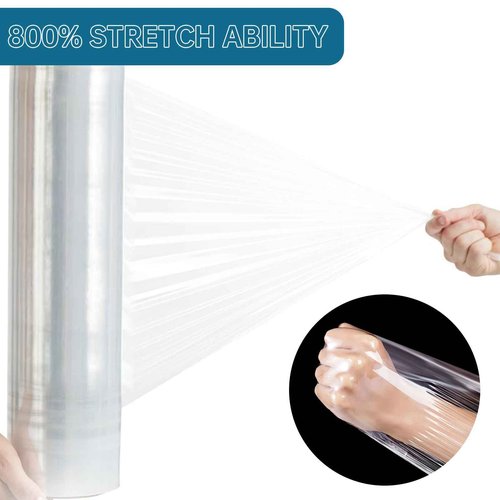 Hiflycord Stretch Wrap Film 20 Inch x 1500FT, 80 Gauge Industrial Strength Adhere Pallet Wrap - Heavy Duty Shrink Wrap Roll Good for Moving & Shipping (4 Roll Clear)