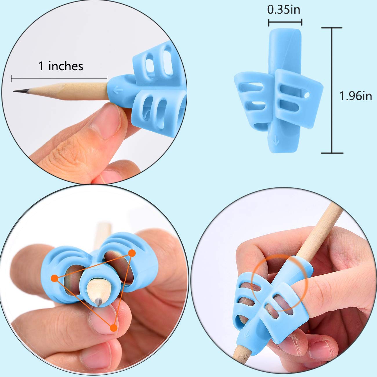 JuneLsy Pencils Grips Pencils Grips for Kids Handwriting Posture Correction Training Writing AIDS for Kids toddler Preschoolers Students Children Special Needs (6PCS)
