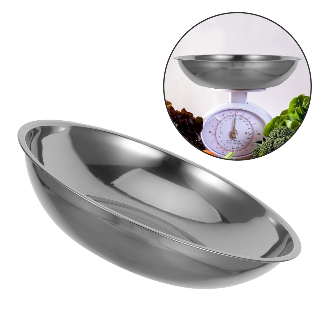 Stainless Steel Weighing Pan 10.1X10.1X2.1 Inch Replacement Scale Tray for Digital Kitchen Scales Accurate Food Measuring Bowl Durable and Easy to Clean for Home and Bakery
