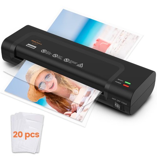 VidaTeco Laminator Machine 9-inch Thermal Cold Laminator with Laminating Sheets 20 pcs,Laminating Machine with 2-Min Faster Preheat,Personal Lamination with Patented Roller for Teacher(Black)