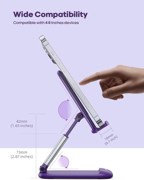 Lamicall Purple Phone Holder - Stylish Dark Purple Cellphone Stand for iPhone & Smartphones 4-8''