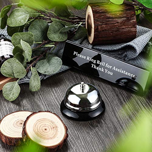 Boao Metal Desk Service Bell with Double-Sided Sign for Reception & Hotels