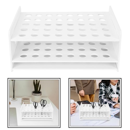 Art Scissors Stand Desktop Organizer Shelf Desk Organizer Shelf Storage Frame Makeup Brush Organizer Chemistry Test Tube Holder Hair Cutting Organizer Desktop Holder