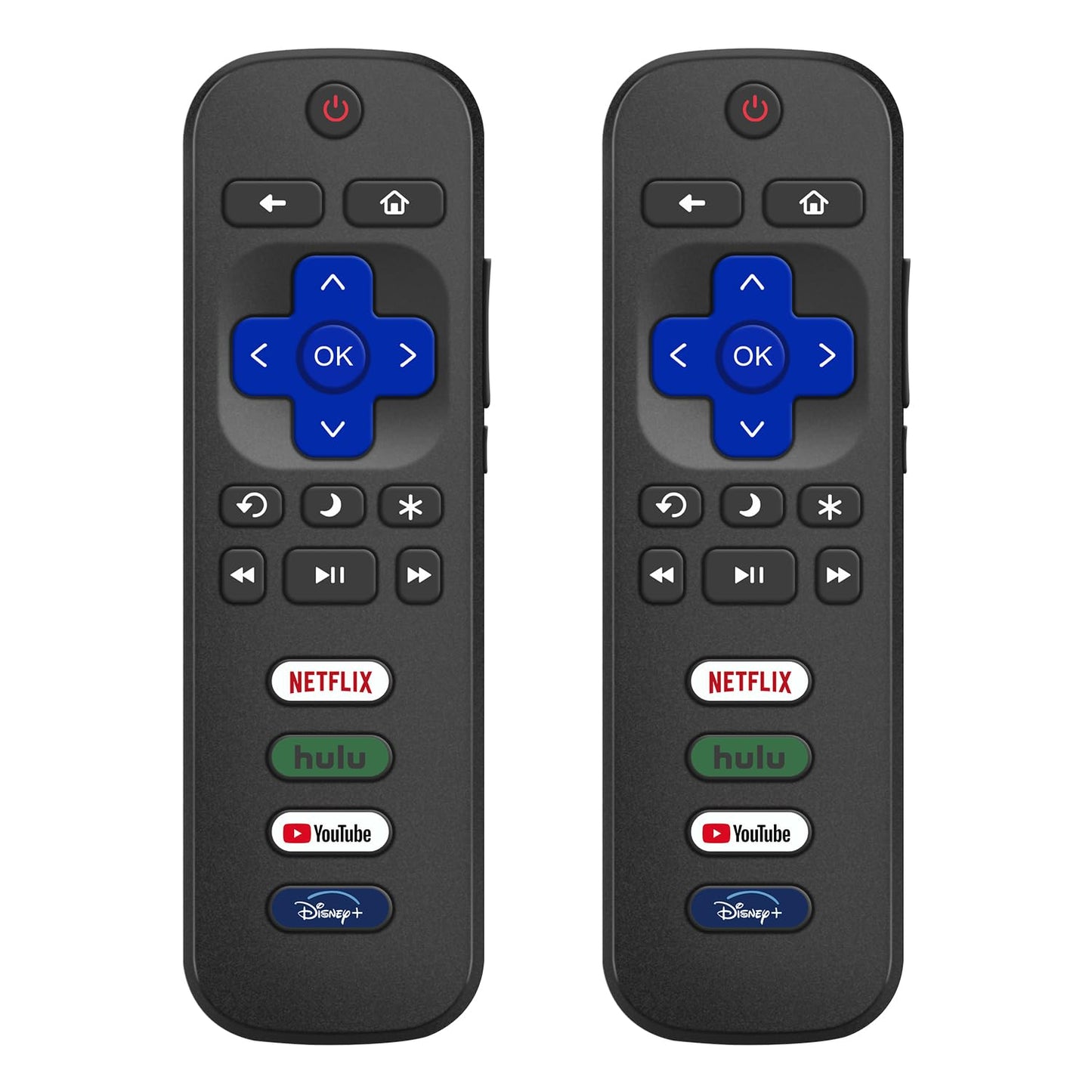 (Pack of 2) Replacement for Roku TV Remote Control, Compatible with TCL Roku/Hisense Roku/Onn Roku/Roku Built-in Smart TVs. (Not Compatible with Roku Stick or Box). 1 Year Warranty.