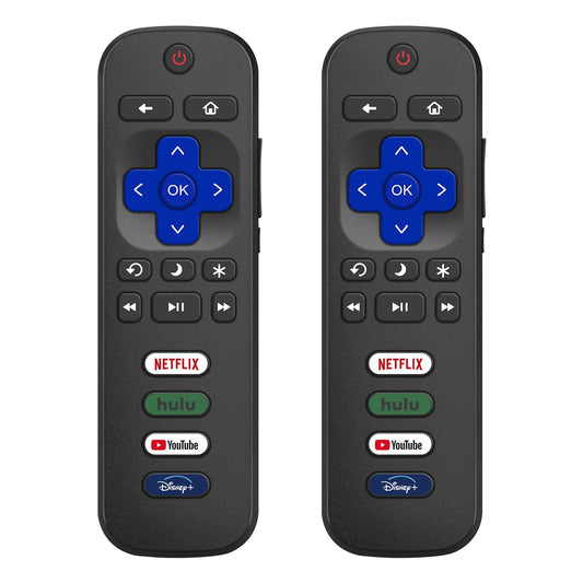 (Pack of 2) Replacement for Roku TV Remote Control, Compatible with TCL Roku/Hisense Roku/Onn Roku/Roku Built-in Smart TVs. (Not Compatible with Roku Stick or Box). 1 Year Warranty.