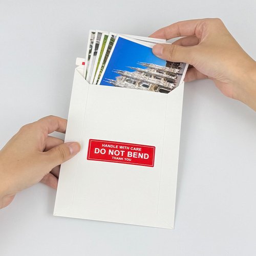 Neehows 100 Pack 5x7" Rigid Mailers Cardboard Envelopes, Photo CD Mailers Shipping Envelope for Trading Cards with "DO NOT BEND" Labels, Small Stay Flat Self Seal Document Envelope - White