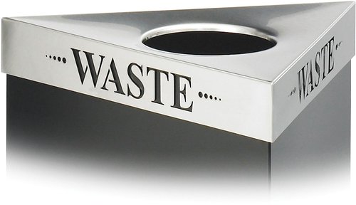 Safco Products 9560WAL Trifecta Waste Receptacle 34" High Base with Plastic Trifecta Lid, 19-Gallon, Stainless Steel