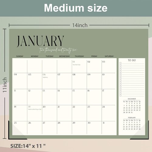 Guasslee Desk Calendar 2025-2026, 19-Month School Year Desk/Wall Calendar, 2025 Jun-2026 Dec, 2025 14" X 11" Monthly Planner With Thick Paper For Office Home School Organizing