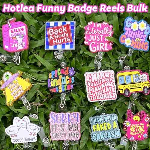 36 PCS Nurse Badge Reel Bulk Funny Retractable Badge Holders with Alligator Clips RN ICU MA LPN Badge Buddy Nursing Students Badge Accessories for Work