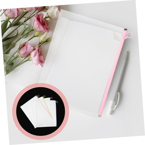 Angoily 4pcs Document Folders Thick Plastic File Envelopes Easy Closure for Office Supplies and Organizing Stationery Stylish Colors