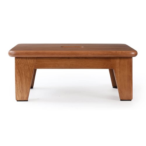 CONSDAN Step Stool for Bed - USA Grown Oak, Wooden Stool for Adults and Seniors, 6.5" High, Non-Slip Mat, No Assembly Needed, Solid Wood, Chocolate Color