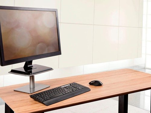 Monoprice Universal Monitor Riser Stand - Raises Monitors 4.6 to 6.5 Inches, Silver Finish - Workstream Collection