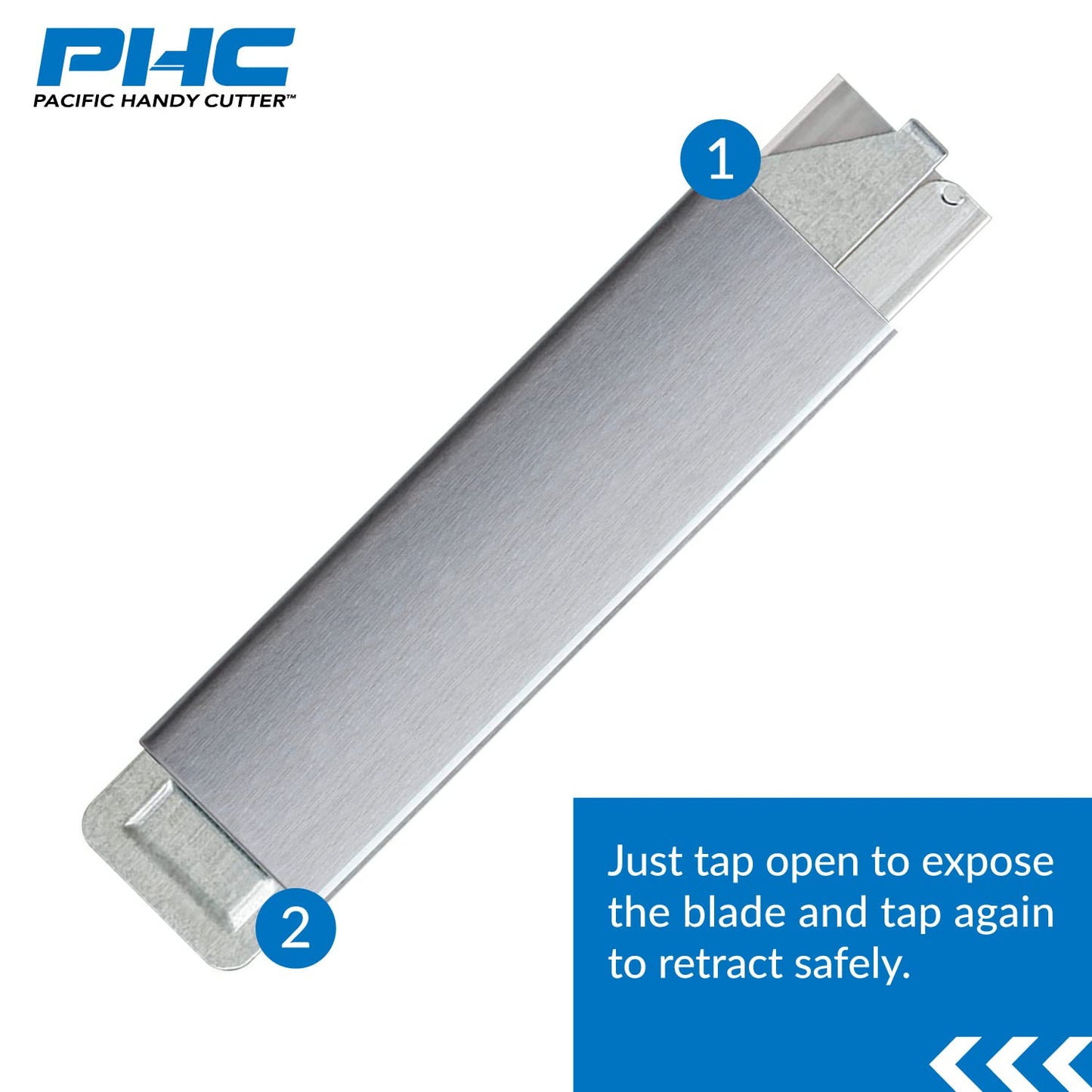Pacific Handy Cutter Inc. HC100 Handy Box Cutter, Tap Open/Tap Close, 12 per Box, Assorted(Packaging may vary)