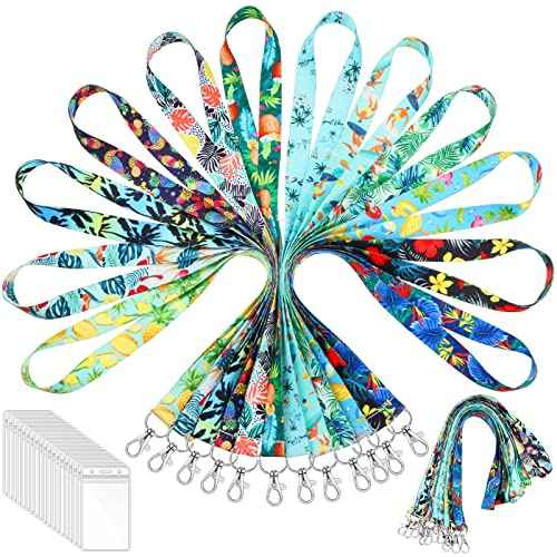 48 Sets Cruise Lanyard for Ship Cards Bulk Hawaii Carnival Lanyards with ID Holder Aloha Cruise Accessories Set Lanyard Waterproof Card Holders for Badge Key Card Women Men Essentials