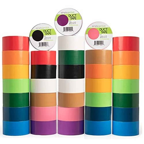 Simply Genius 36-Pack Duct Tape - 1.88 in x 10 Yd, Assorted Colors - Colored Craft Rolls & Decorative Tape for DIY Home Improvement & Bulk Craft Supply