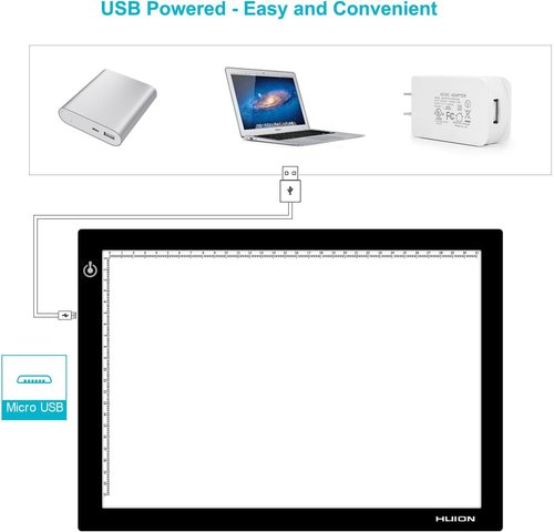HUION L4S LED Light Box - A4 Ultra-Thin USB Powered Tracing Pad with Adjustable Brightness