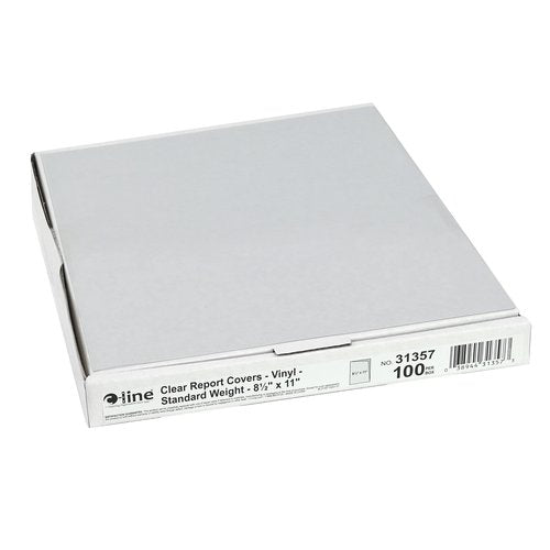 C-Line Clear Report Covers Only, Vinyl, for Use with Slide 'N Grip Binding Bars, 8.5 x 11 Inches, 100 per Box (31357) (Pack of 2)