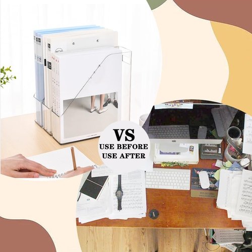 Voittozege 6 Pack Clear Acrylic Magazine File Holder, Acrylic Vertical File Organizer File Folder Bin Storage File Folder Rack Clear Plastic File Folder Organizer for Home Office Space