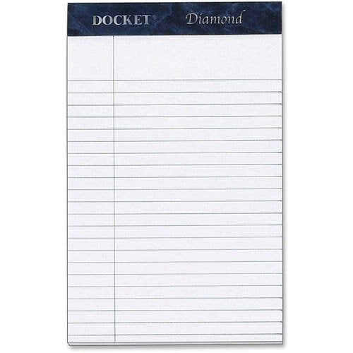 TOPS Docket Diamond 100% Recycled Premium Stationery Tablet, 5 x 8 Inches, Perforated, White, Narrow Rule, 50 Sheets per Pad, 4 Pads per Pack (63981)