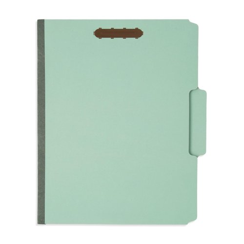 Blue Summit Supplies Pressboard File Folder, 1 Inch Expansion, Top-Tab, Letter Size, Gray/Green 25 Pack