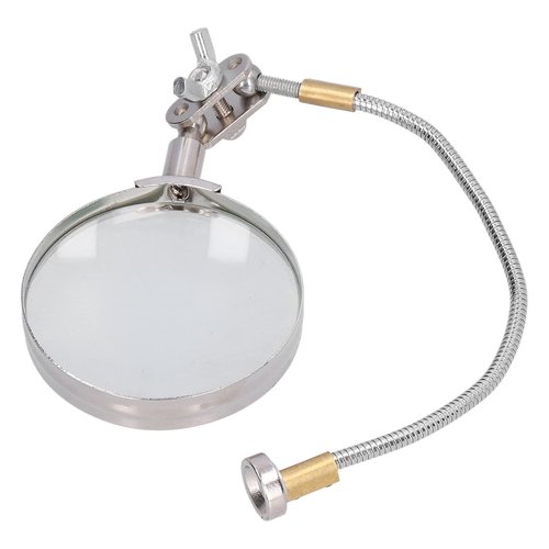 Helping Hand Magnifier with Ble Neck and Scratch - Resistant Glass for Hobbyists and Technicians - Perfect for Soldering, Reading, Crafts, and More
