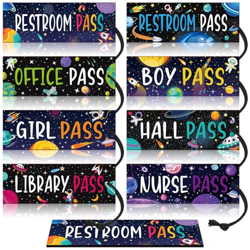 Tellegloww Space Themed Magnetic Hall Passes Set - Starry Sky Design, 8 pcs