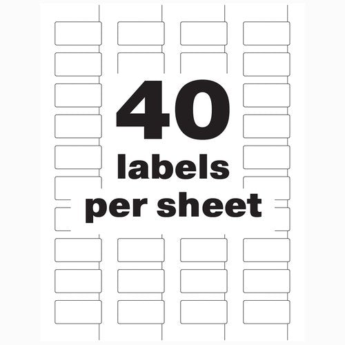 Avery White Asset Tag Labels, 3/4" x 1-1/2", Laser Printable Tags, 320 Waterproof Labels (61525)