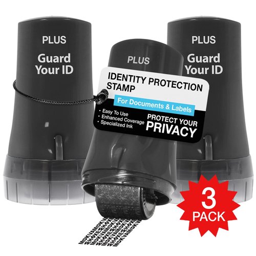 Guard Your ID Advanced 2.0 Rollers Identity for Theft Address Eraser and Security Prevention (Regular 3-Pack, Black)