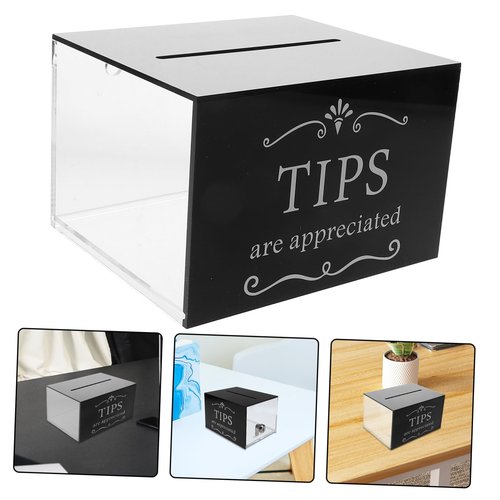 IMIKEYA Acrylic Lockable Tip Box Secure Donation Storage Container for Money Raffles and Suggestions Stylish Transparent Design Acrylic Spacious Interior for Versatile Use