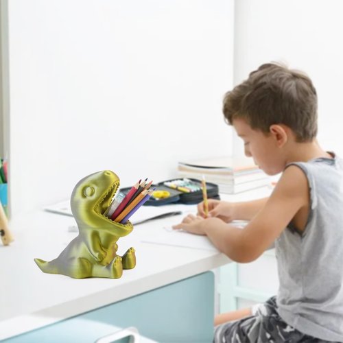 Viabty Creative Cute Dinosaur Shaped Pen Pencil Holder, Pen Holder for Desk Office Decor Home School Desk Docoration Ideal Gifts for Boys Girls