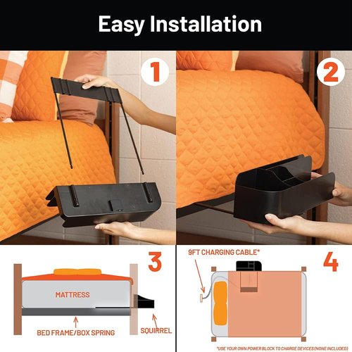 Squirrel Black Bedside Caddy