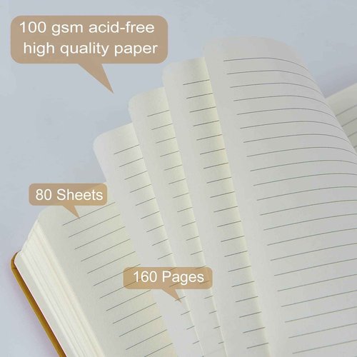 Coopay 24 Pack A5 Journal Notebooks Bulk, 160 Pages, 100GSM Thick Paper, 8.3 x 5.5 inch Hardcover Lined Leather Journals for Writing Office School Business,Bulk Notebook for Work Men Women (Brown)