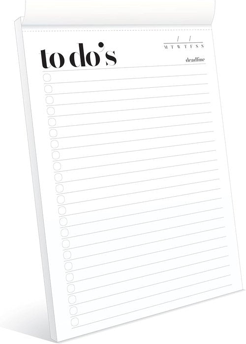 Regine Switzerland A5 To Do List Notepad - Stylish Daily Planner with Checkboxes & Deadline Column