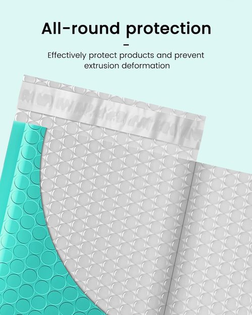 GSSSUSA Bubble Mailers - 4x8 Inch Padded Envelopes | Self-Seal Shipping Bags for Jewelry & Small Business - Teal, 50 Pack