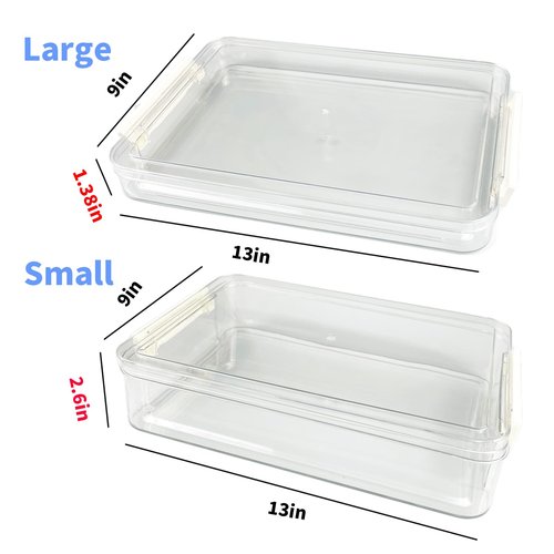 Krylox Clear Plastic File Storage Boxes with Lids - US Letter Size (8.5 x 11 in) Document Organizer Set for Office, School, Home, Stationery, Craft Paper, Photos & Scrapbooking