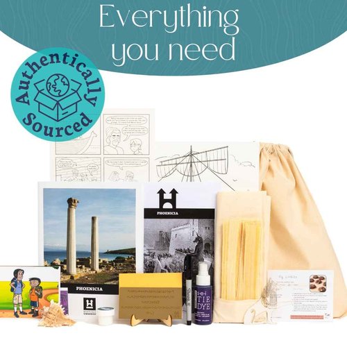 History Activity Kit ‘Phoenicia Unboxed’ Educational Kit, History Arts and Crafts Educator's Kit, Learning Resources for Classroom and Homeschool Curriculum. Hands-on unit study ancient world history.