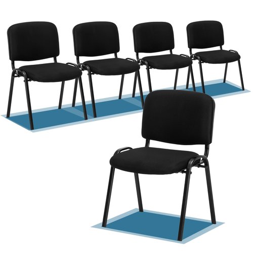 VINGLI Waiting Room Chairs, 5-Pack Black Mesh Church Chairs Conference Room Chairs Stackable Armless Chairs, Office Guest Chairs & Reception Chairs Stacking Chairs for Meeting Room, Office Lobby