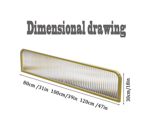 HLHHDFC Countertop Low Fence Divide,Restaurant Decorative Partitions Grille,Dividers for Dining Areas,Office Furniture Partitions,Gold Stainless Steels Frame Tempered Glass Panel(47.24 * 11.8IN)