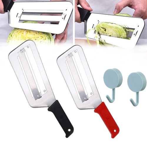 Stainless Steel Shredder Knife, Stainless Steel Dual Blade Julienne Cutter, Shredder Knife for Vegetables, Cabbage Slicer, Multifunctional Vegetable Cutter (2mix)