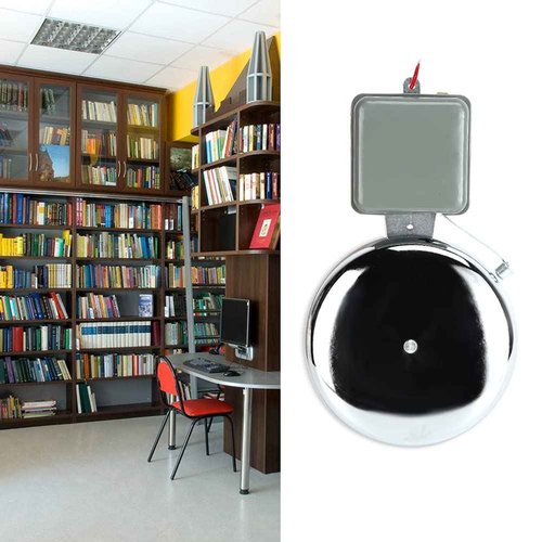 8inch Electric Time Bell, Electric Bell Ringer Electric Multipurpose Supply for School Factory Household Sensors & Alarms