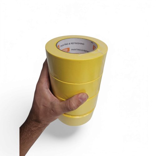 WTP TOOLS MTP48-16 Automotive Industry Masking Tape for Painting and Refinishing, Yellow Color, 2" Width, 55yards Length, Box of 16 Rolls