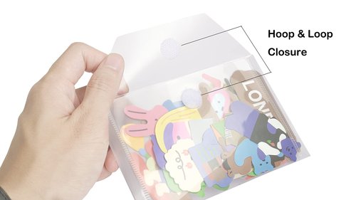 YESSART 3x5 Plastic Envelopes Hook Loop Closure Coupon Receipt Storage Holder 20 Pack