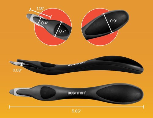 Bostitch Office Easy Staple Remover - Magnetic Tip for Effortless Removal | 3-Pack (40000M-BLK-3PK)
