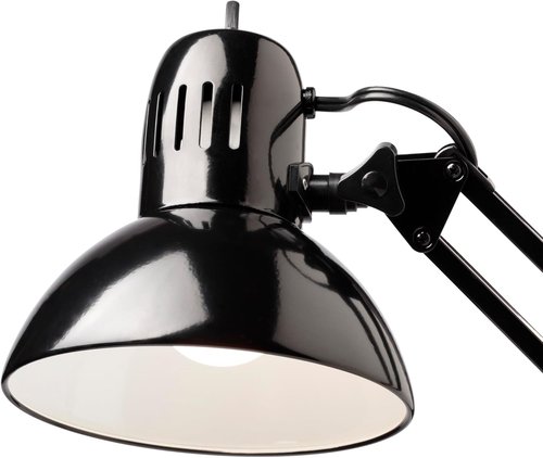Globe Electric 12641 Architect Swing-Arm Clamp-On Lamp - Black Finish with LED Bulb Included